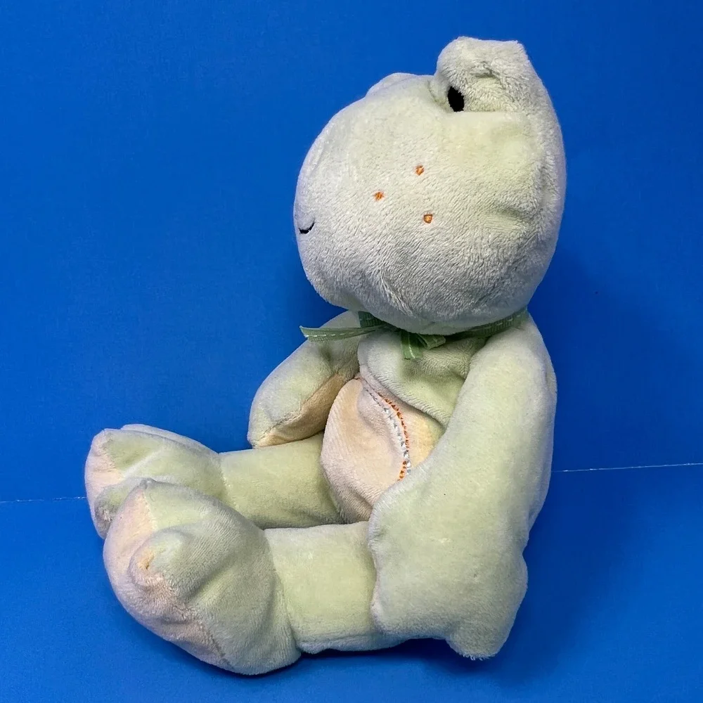 Carters Plush Frog 11 Inch Green Yellow Just One Year 2007 Embroidered 99338